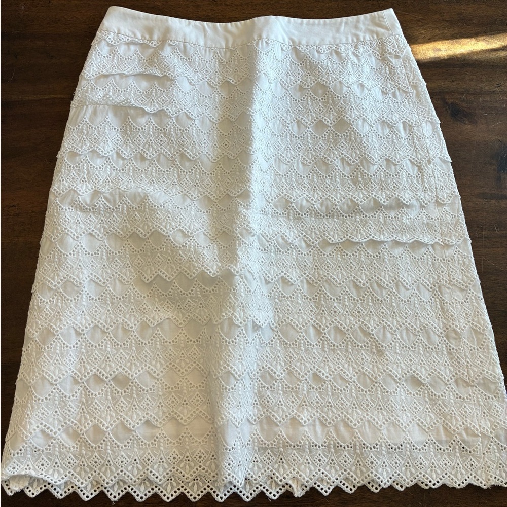 Lilly Pulitzer Skirt Women’s 4 White Lace 100% Cotton